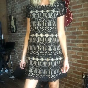 love, Fire | Black Lace & Nude Dress